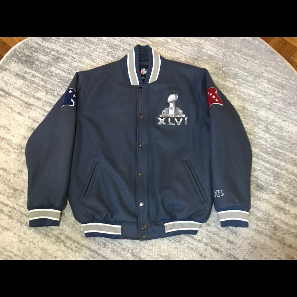 NFL Super Bowl XLVI Wool Jacket Size XL -